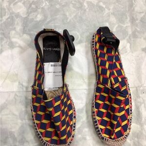 Pierre Hardy Geometric Red and Blue Espadrilles